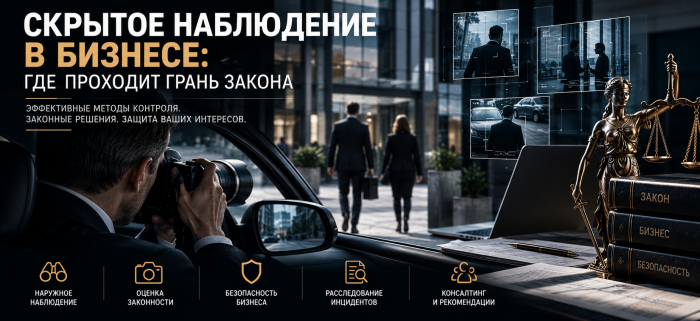 Скрытое наблюдение в бизнесе: законность, риски и защита фирмы